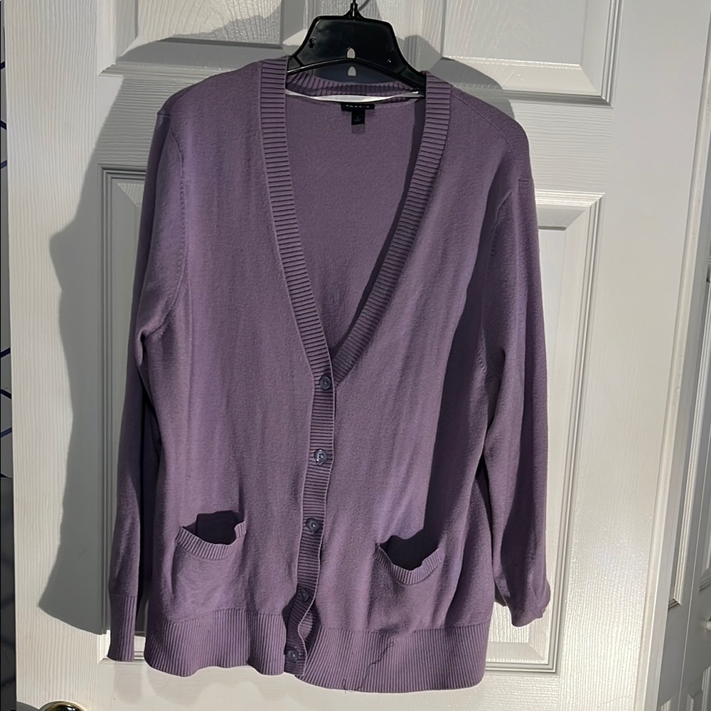 Torrid Purple Cardigan Sweater V-Neck Short Sleeve size 1